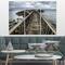 Designart - Wooden Pier on North Irish Coastline - Sea Bridge Canvas Art Print